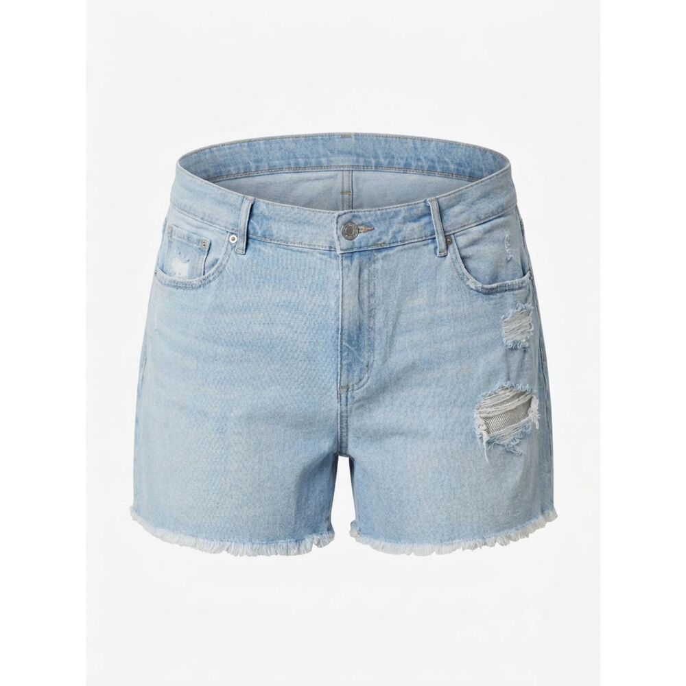 LOFT LIGHT WASH CUT OFF HIGH RISE CLASSIC DENIM SHORTS